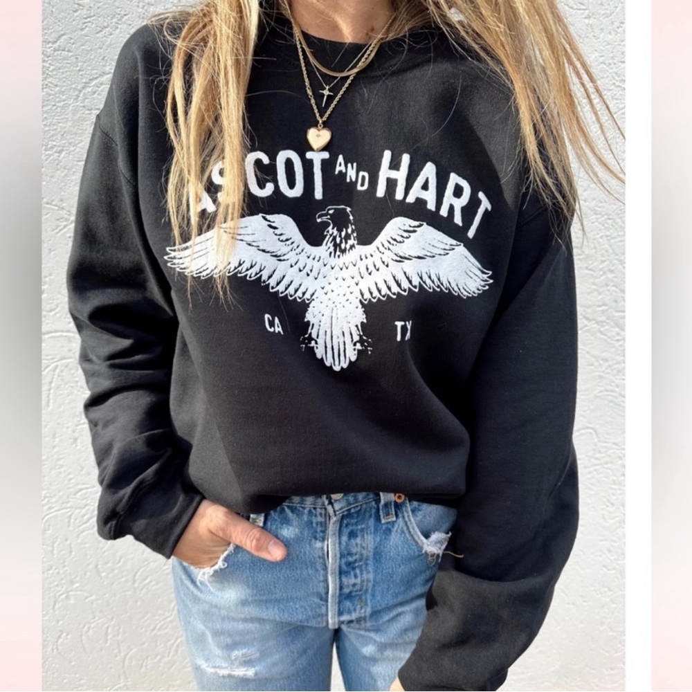 Ascot + Heart Black Eagle Pullover Sweatshirt Small